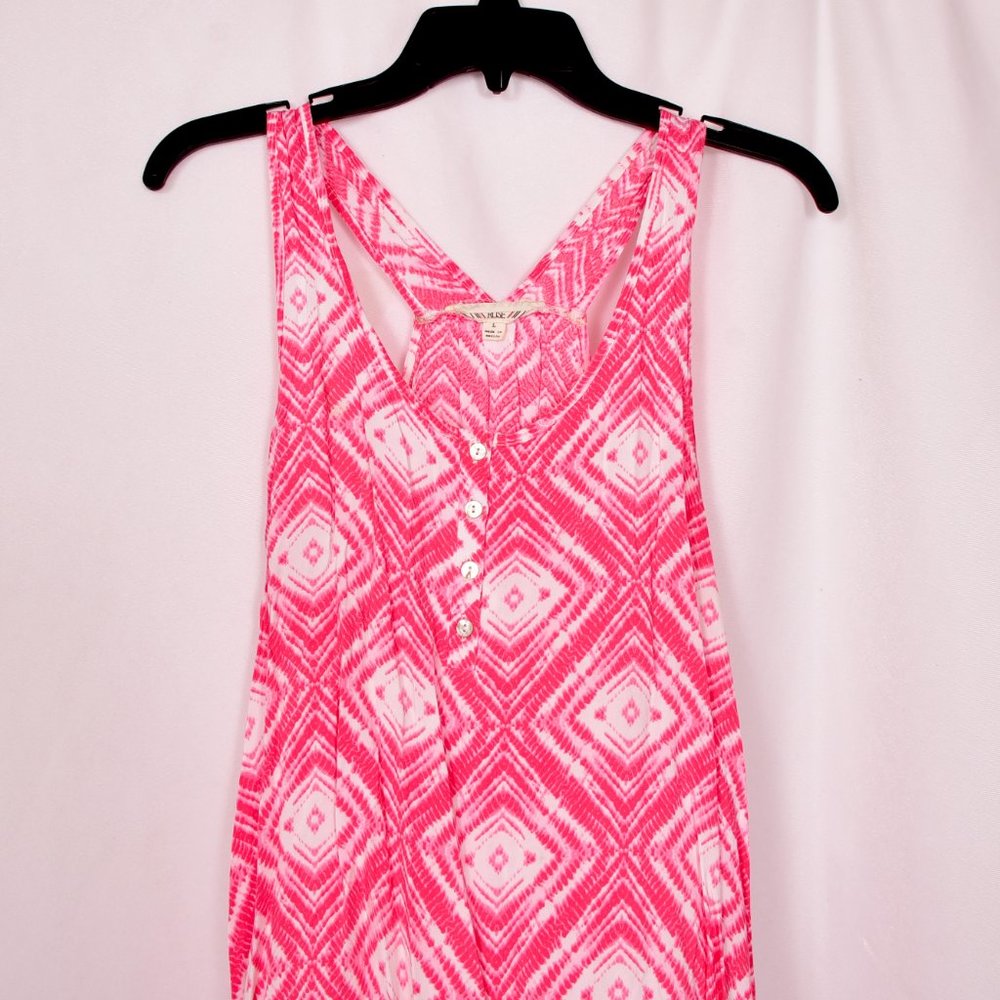 Pink Rose Racerback Button Front Tank Aztec Size Large - Picture 4 of 8